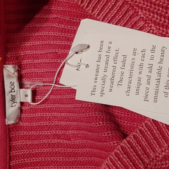 Tyler Boe mineral wash Shaker sweater size small pink NWT - Picture 6 of 8